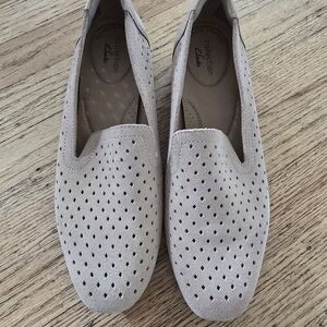 Clarks Women's Perforated Loafers - Tan